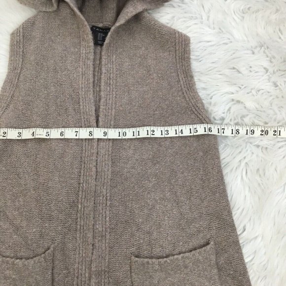 Tahari Women’s Tan Coastal Sleeveless Lagenlook Hooded Open‎ Cardigan XS/C33 - Picture 9 of 9